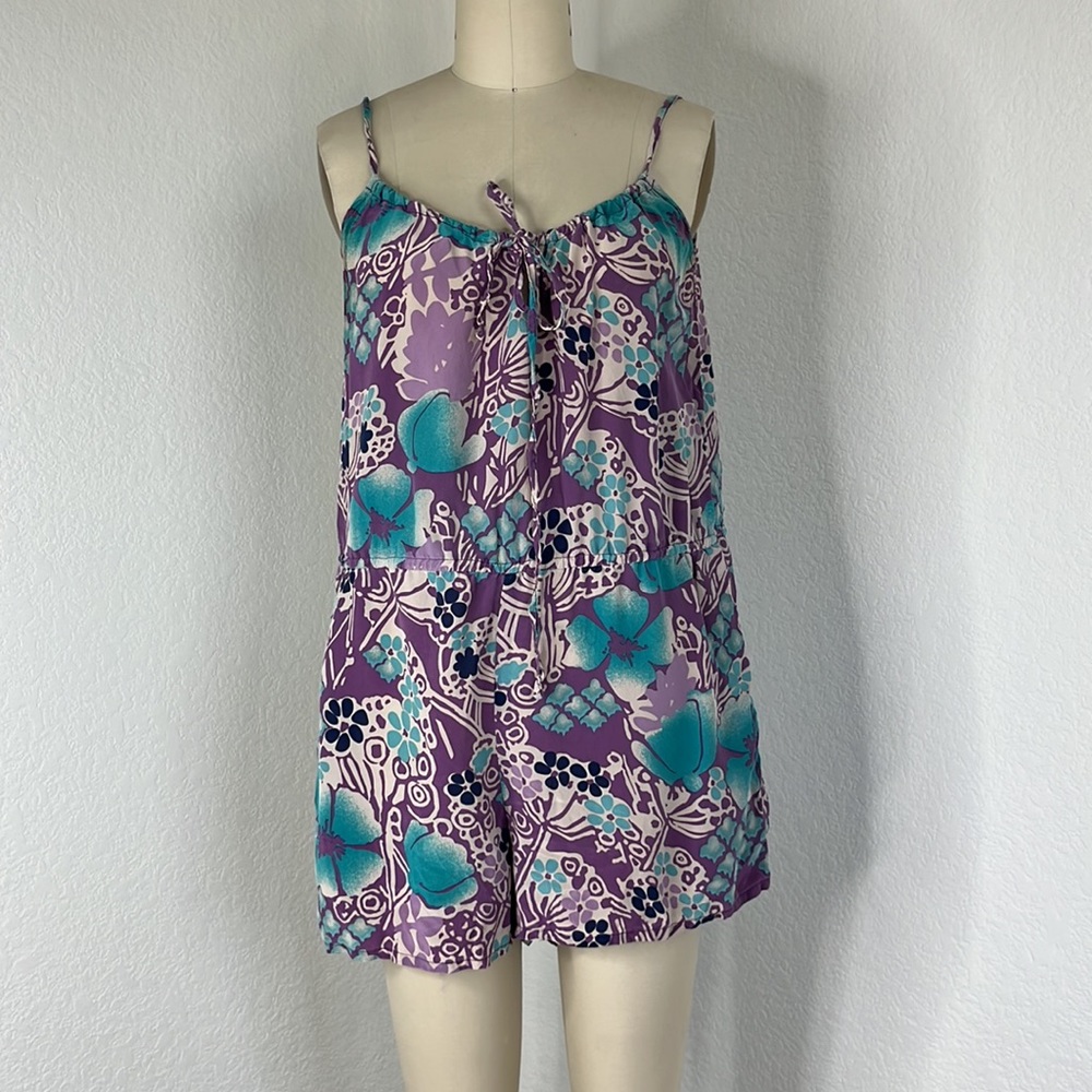 What Goes Around Comes Around Silk Floral Romper